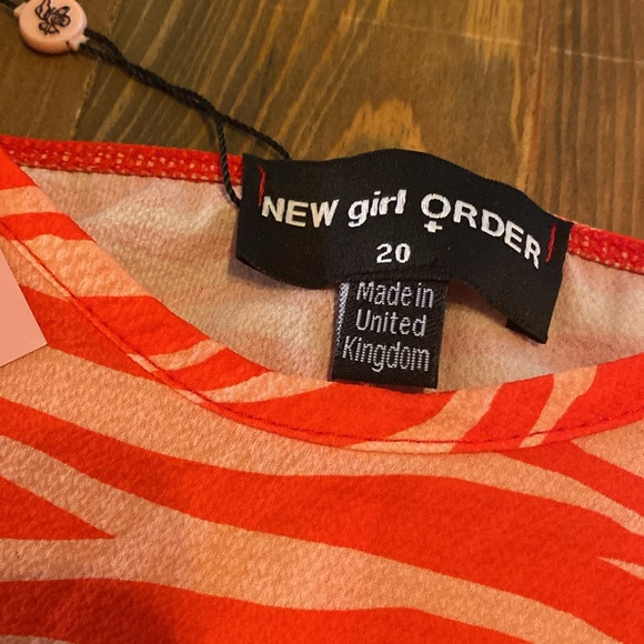 New Girl Order Curve square neck tea dress in neon zebra - Picture 4 of 9